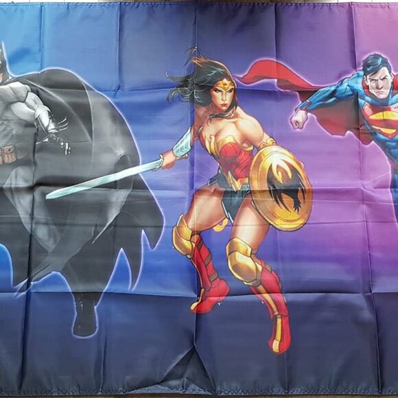 DC Superheros Flag - Batman, Wonder Woman, Superman - Picture 3 of 6